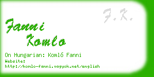 fanni komlo business card